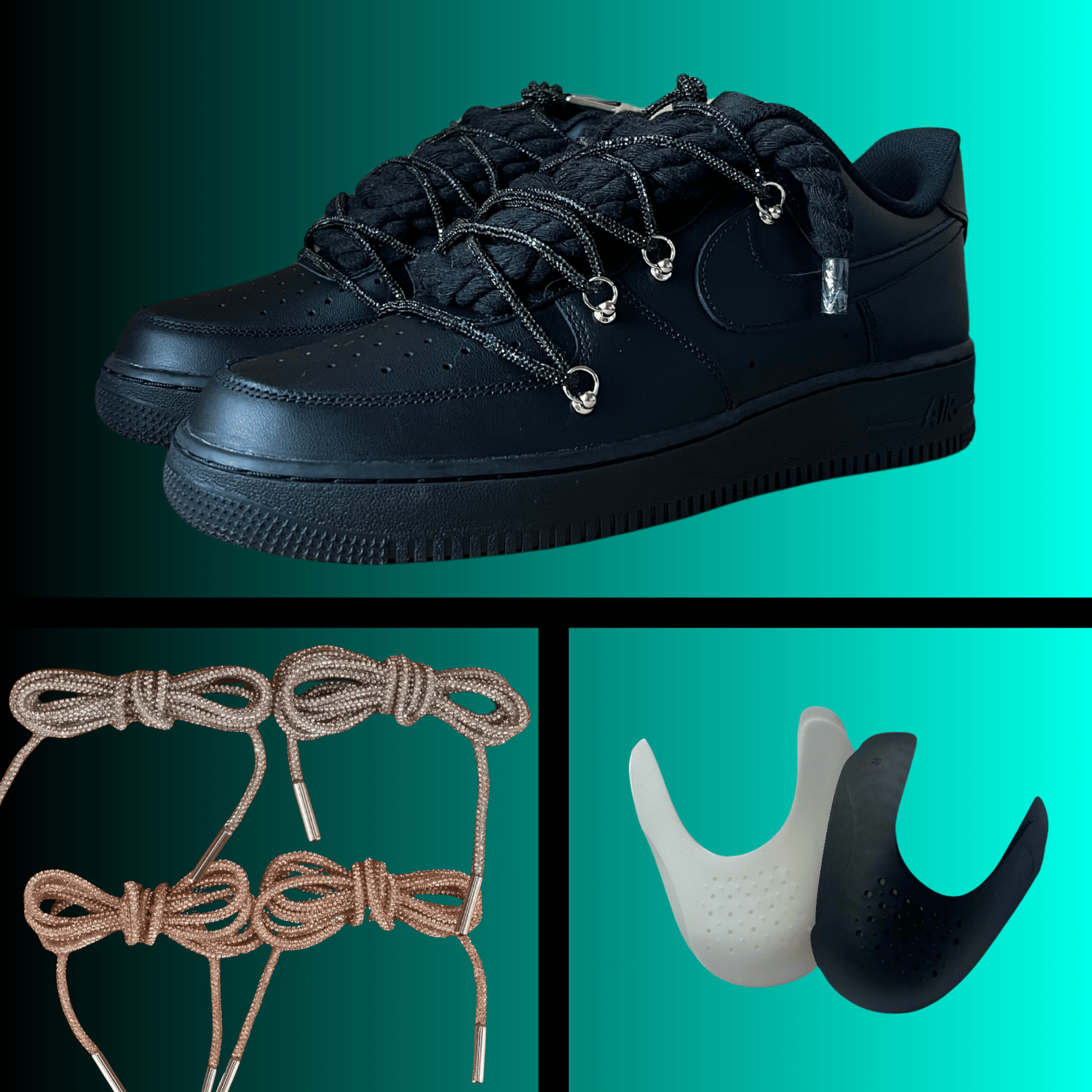 Black Diamond Rope Lace Air Force Bundle