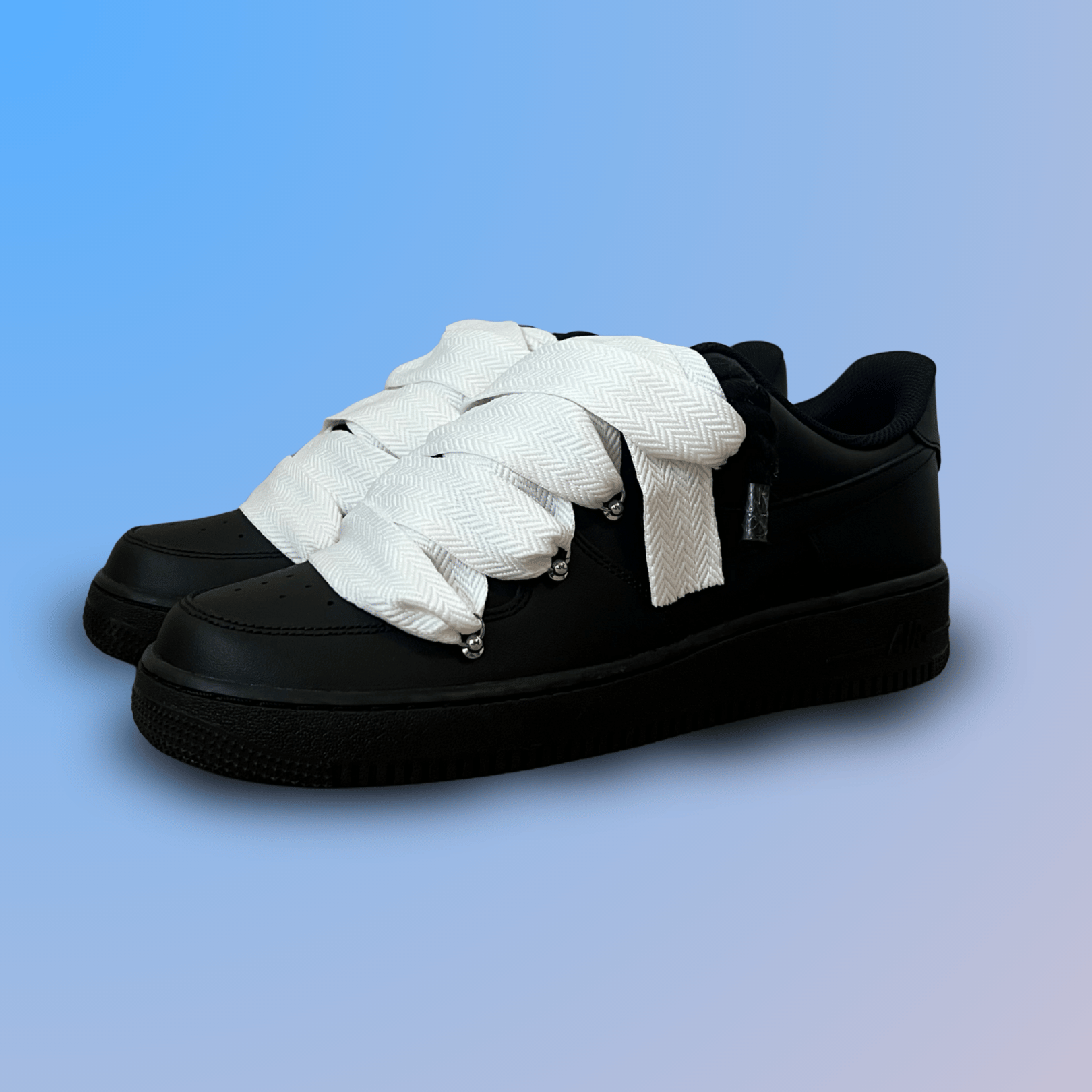 Nike Air Force 1 Black Lanvin Rope Lace White