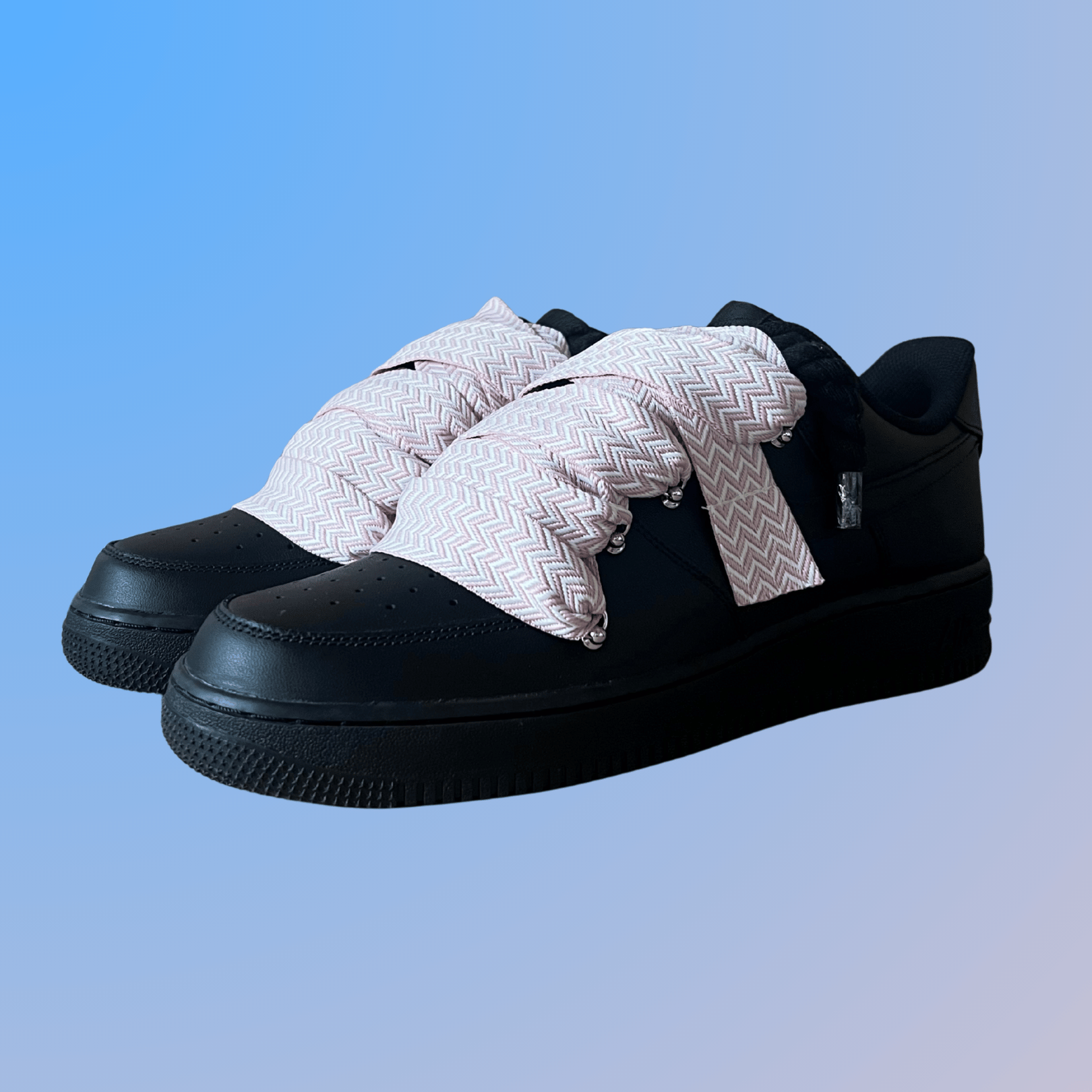 Nike Air Force 1 Black Lanvin Rope Lace (Pink) (új)
