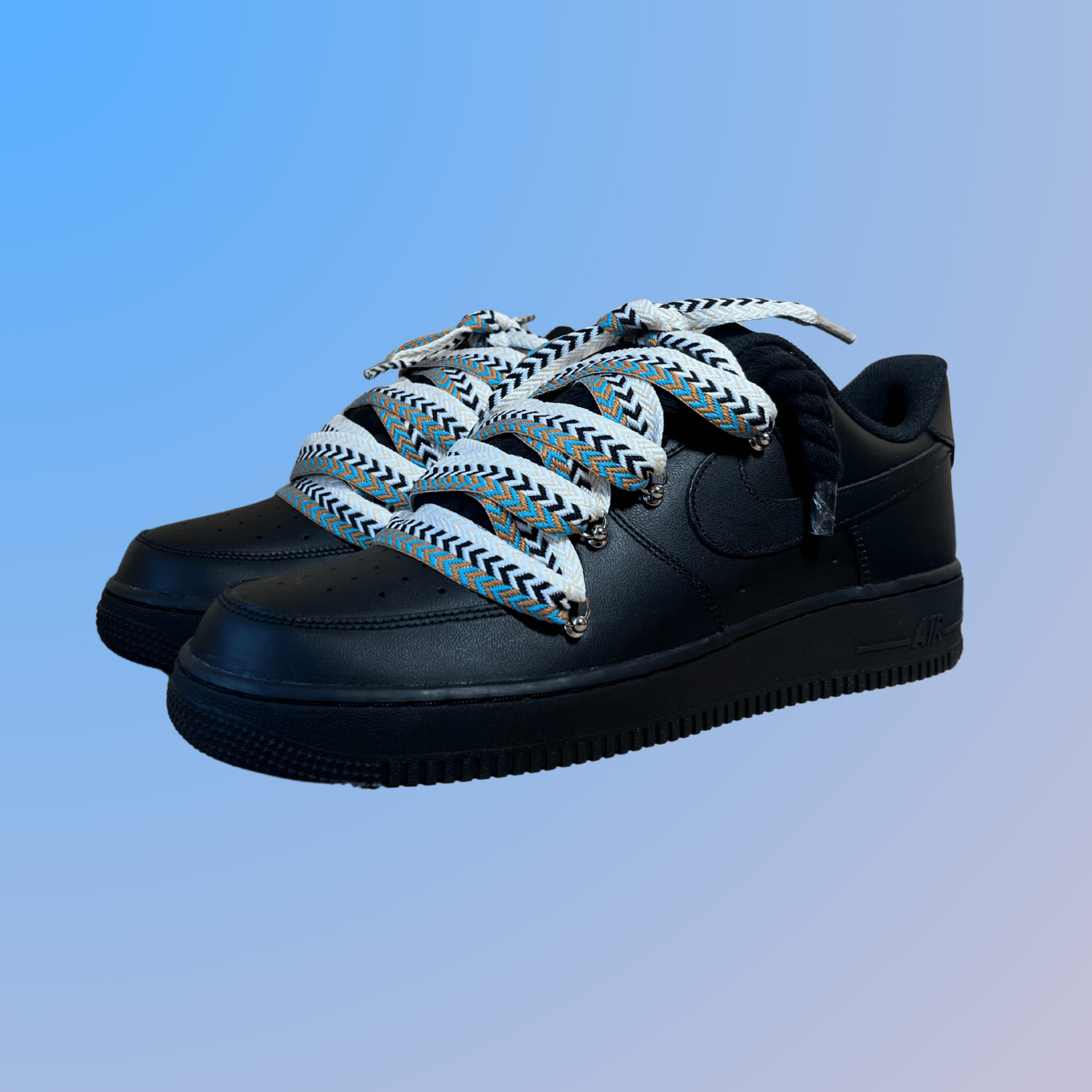 Nike Air Force 1 Black Lanvin Rope Lace (Brown Beige) (új)