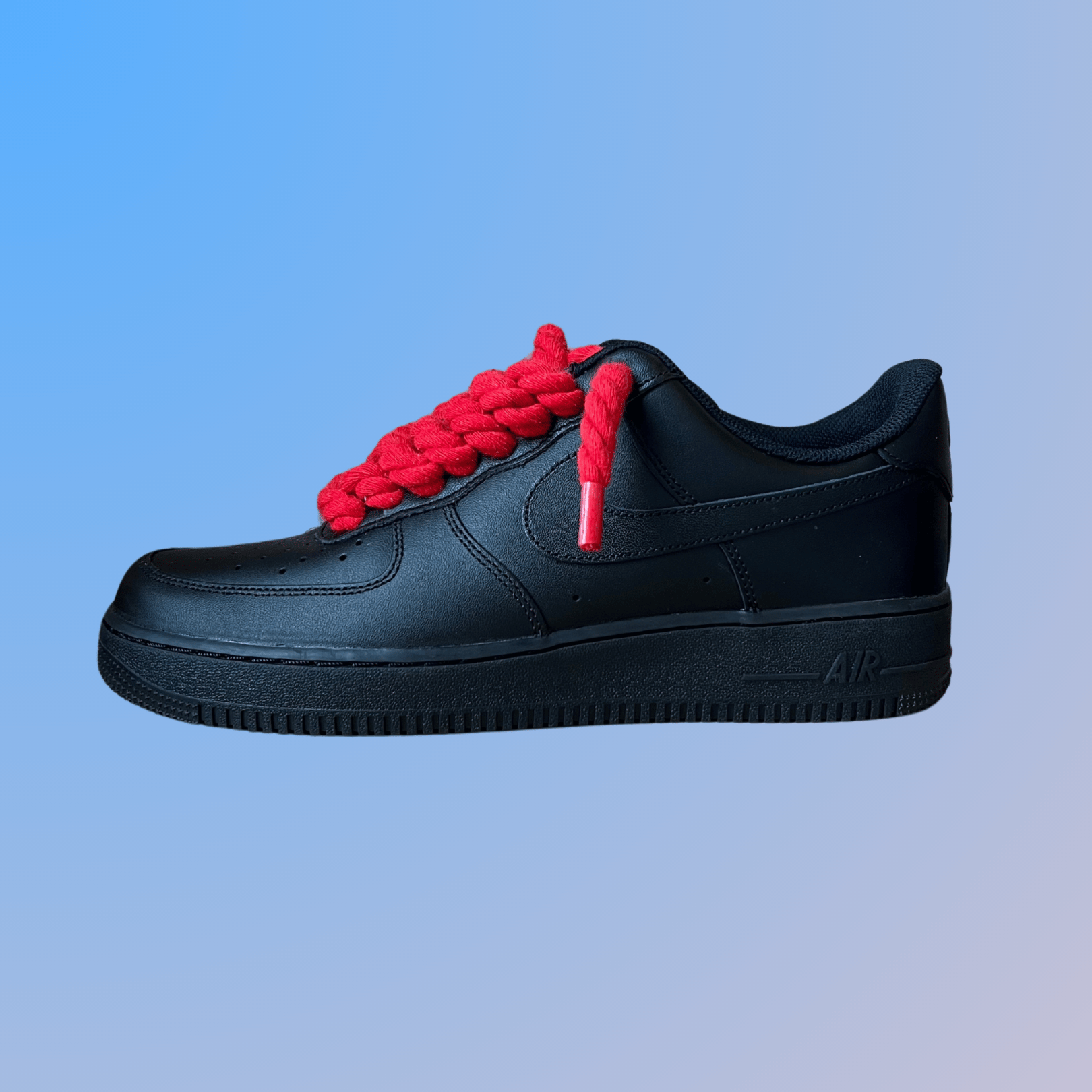Nike Air Force 1 '07 Black Chunky Rope Lace (Red) (new)