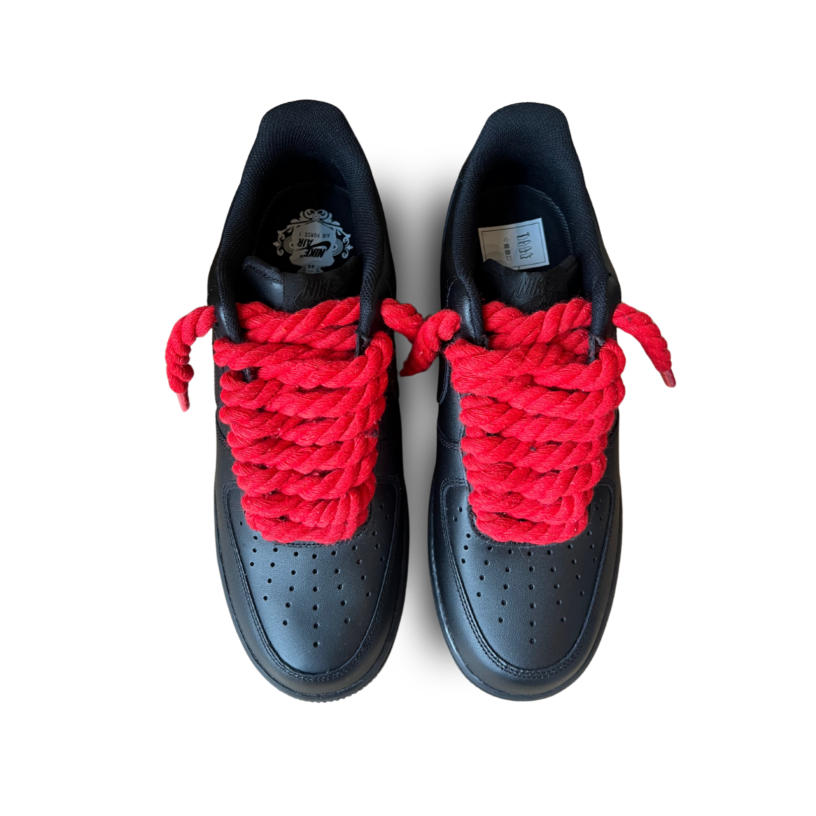 Nike Air Force 1 '07 Black Chunky Rope Lace (Red) (new)