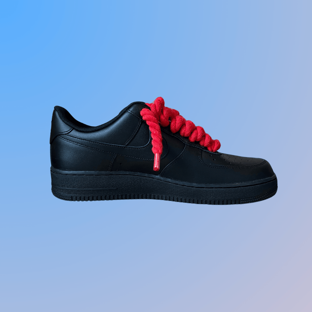 Nike Air Force 1 '07 Black Chunky Rope Lace (Red) (new)