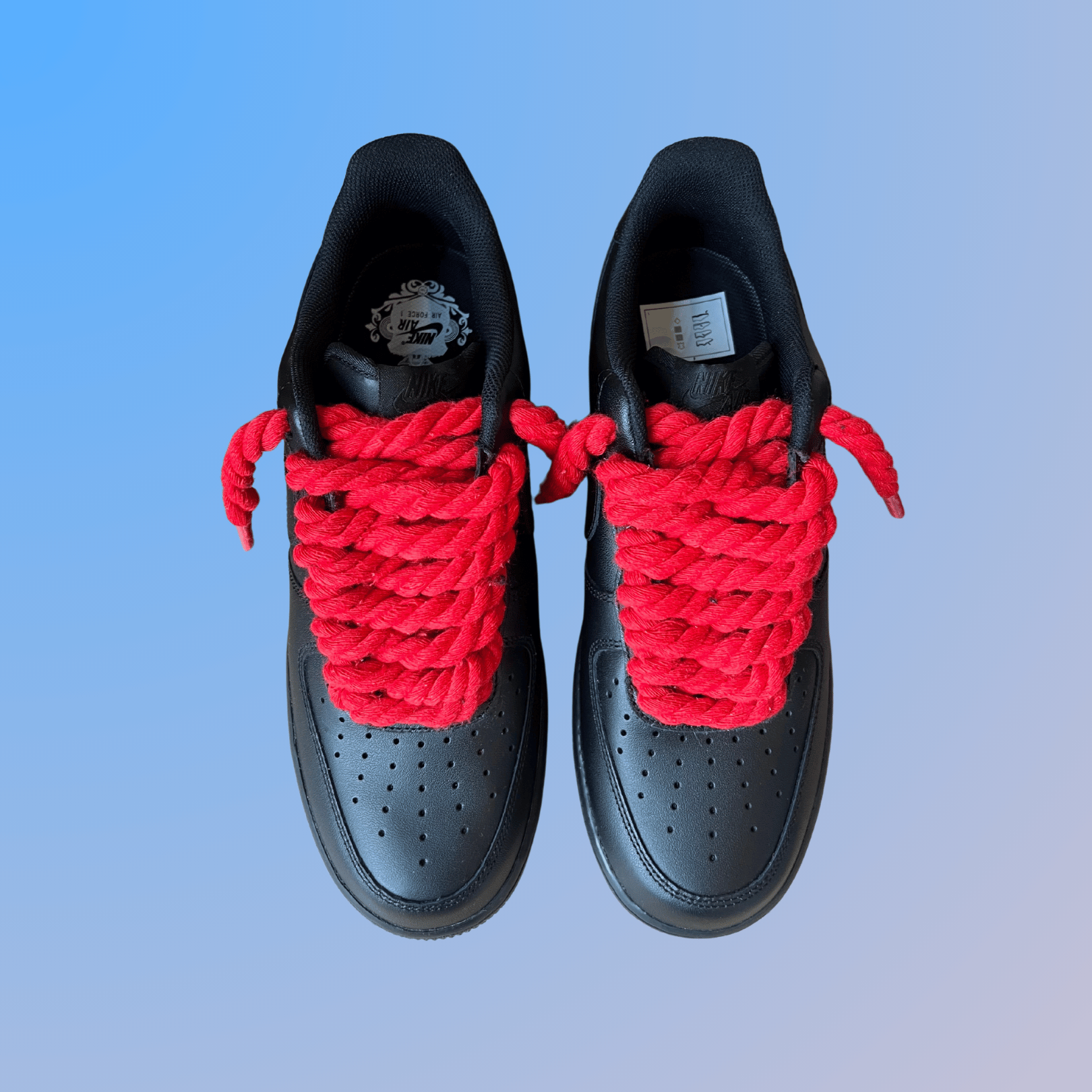 Nike Air Force 1 '07 Black Chunky Rope Lace (Red) (new)