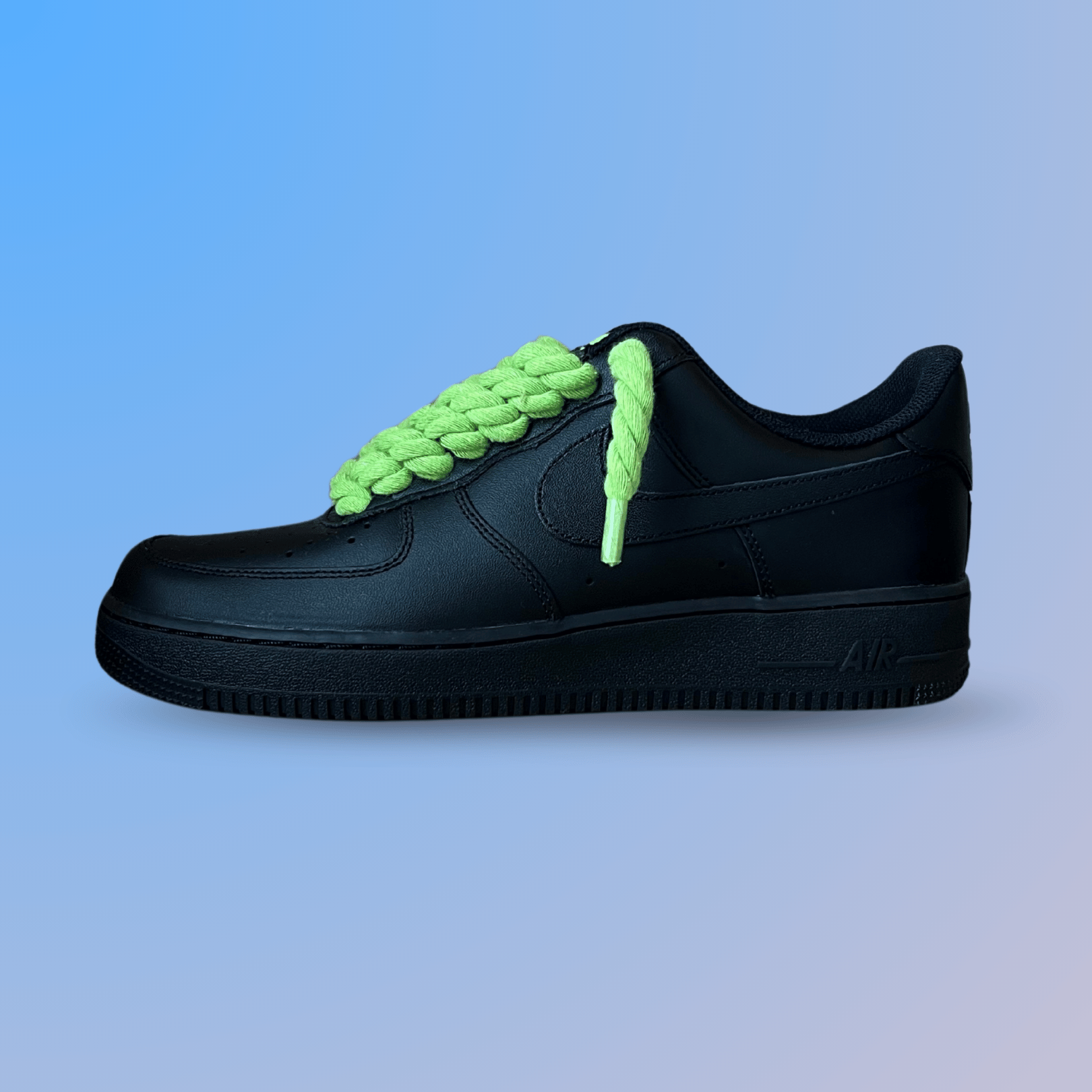Nike Air Force 1 '07 Black Chunky Rope Lace (Neon) (new)