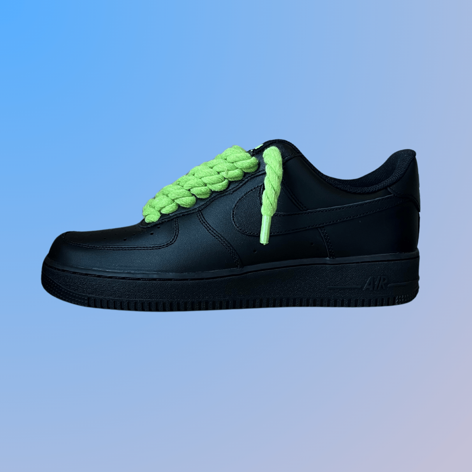 Nike Air Force 1 '07 Black Chunky Rope Lace (Neon) (new)