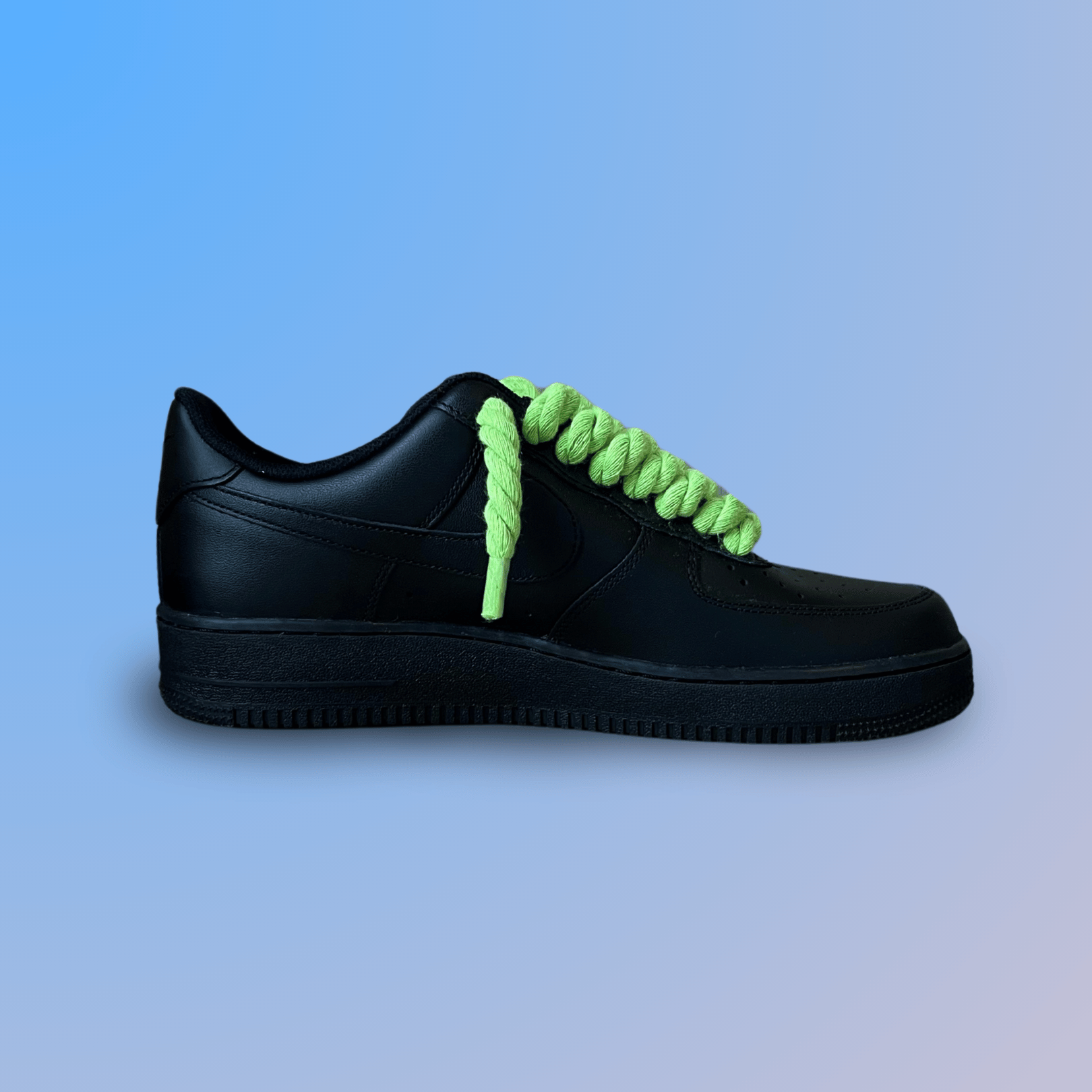 Nike Air Force 1 '07 Black Chunky Rope Lace (Neon) (new)