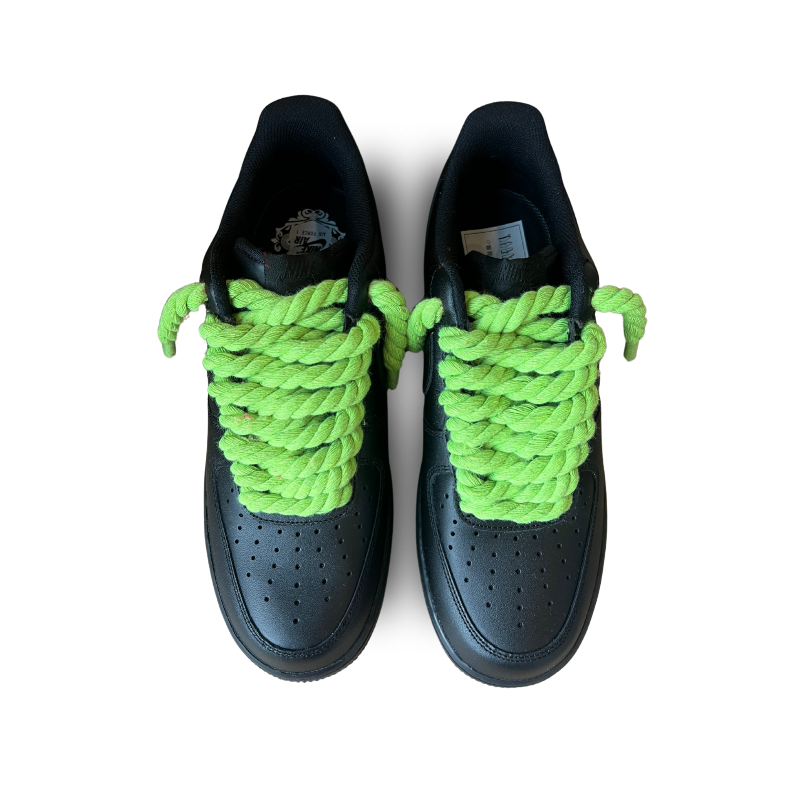 Nike Air Force 1 '07 Black Chunky Rope Lace (Neon) (new)
