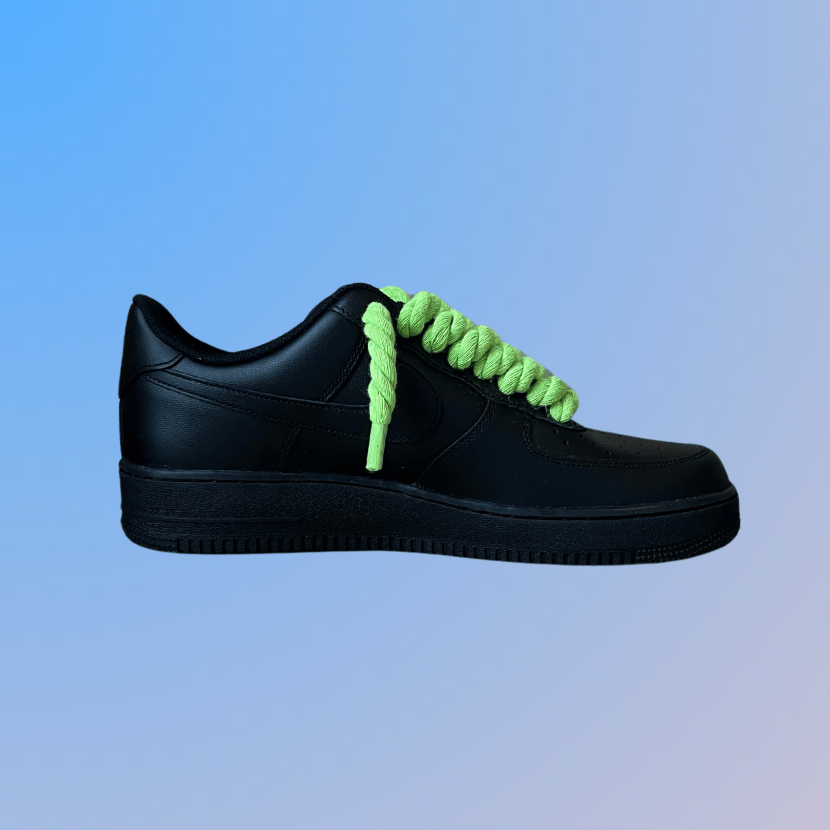 Nike Air Force 1 '07 Black Chunky Rope Lace (Neon) (new)