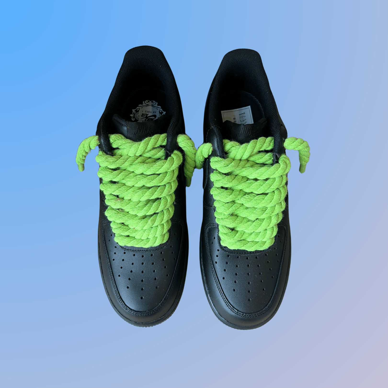 Nike Air Force 1 '07 Black Chunky Rope Lace (Neon) (new)