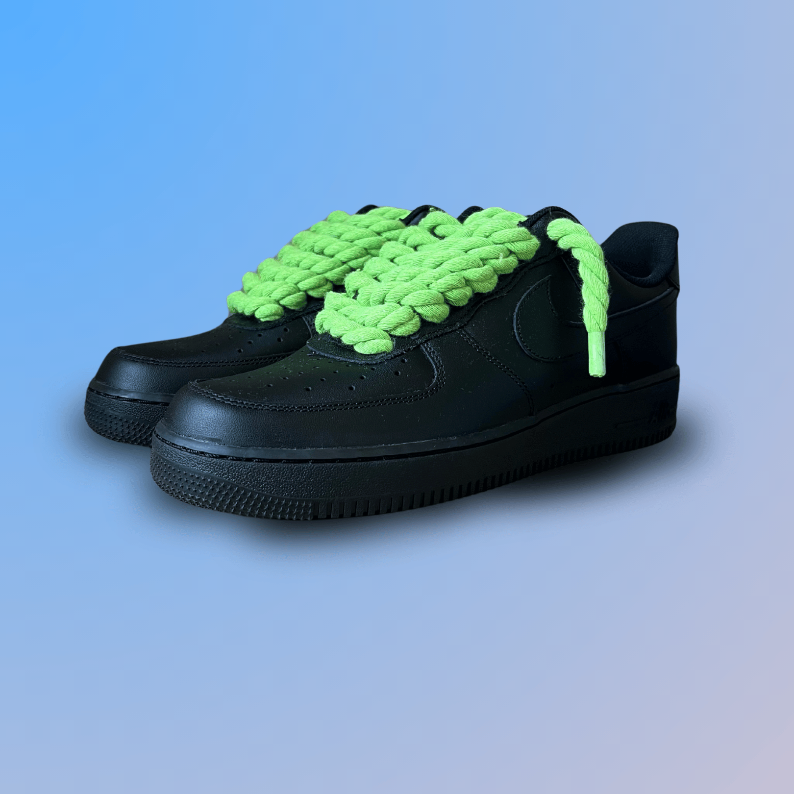 Nike Air Force 1 '07 Black Chunky Rope Lace (Neon) (new)