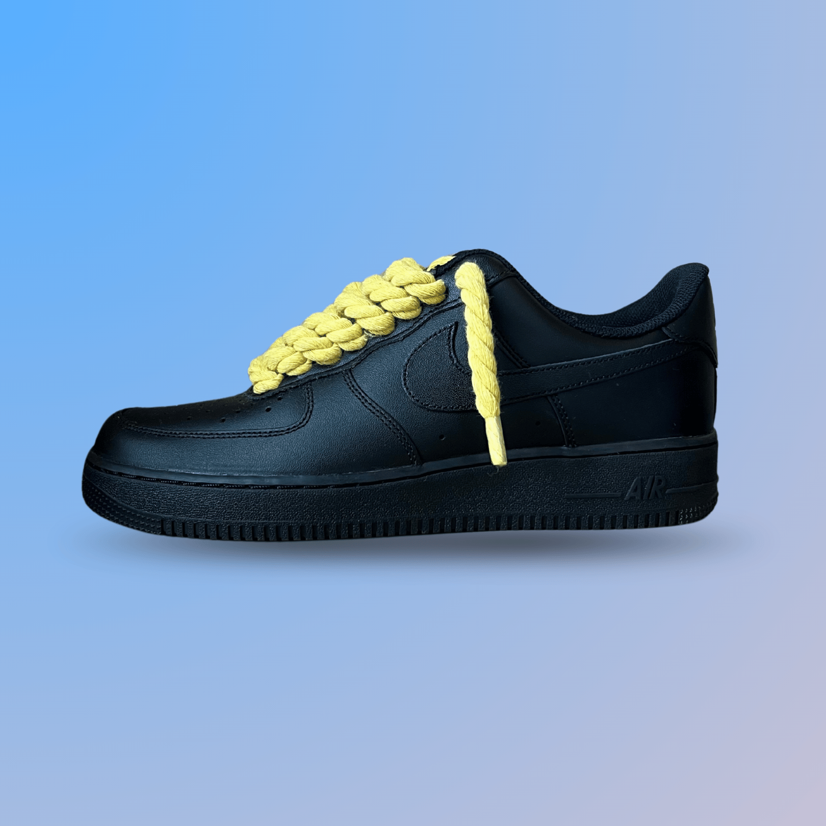 Nike Air Force 1 '07 Black Chunky Rope Lace (Yellow) (New)