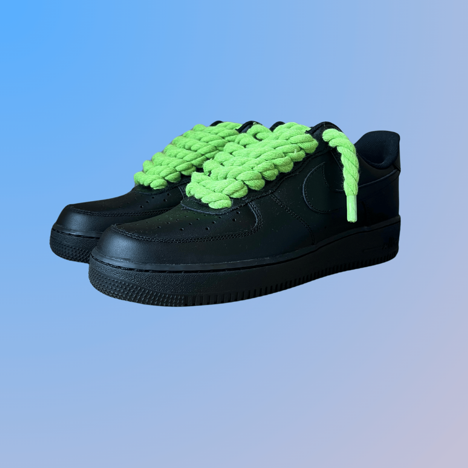 Nike Air Force 1 '07 Black Chunky Rope Lace (Neon) (new)