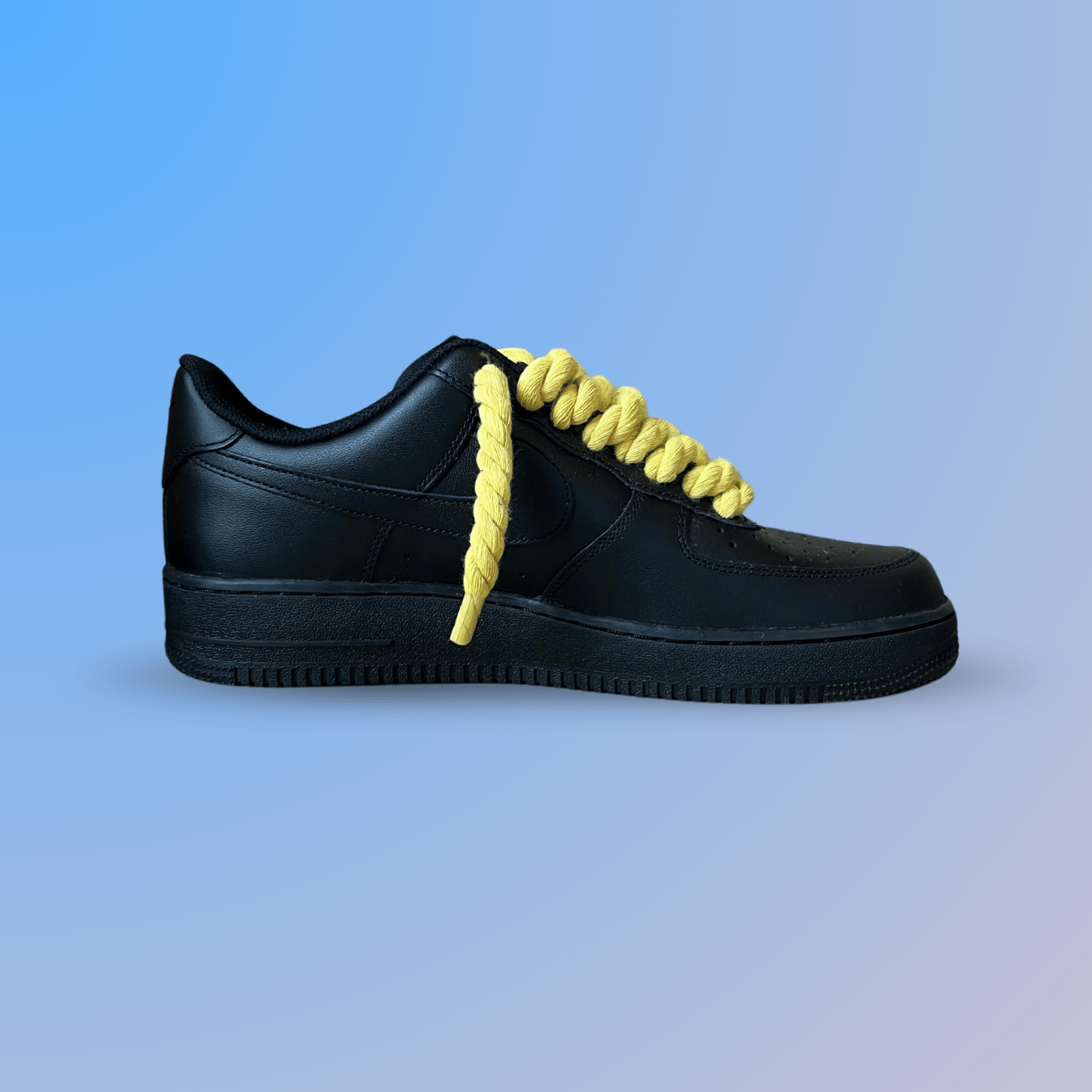 Nike Air Force 1 '07 Black Chunky Rope Lace (Yellow) (New)