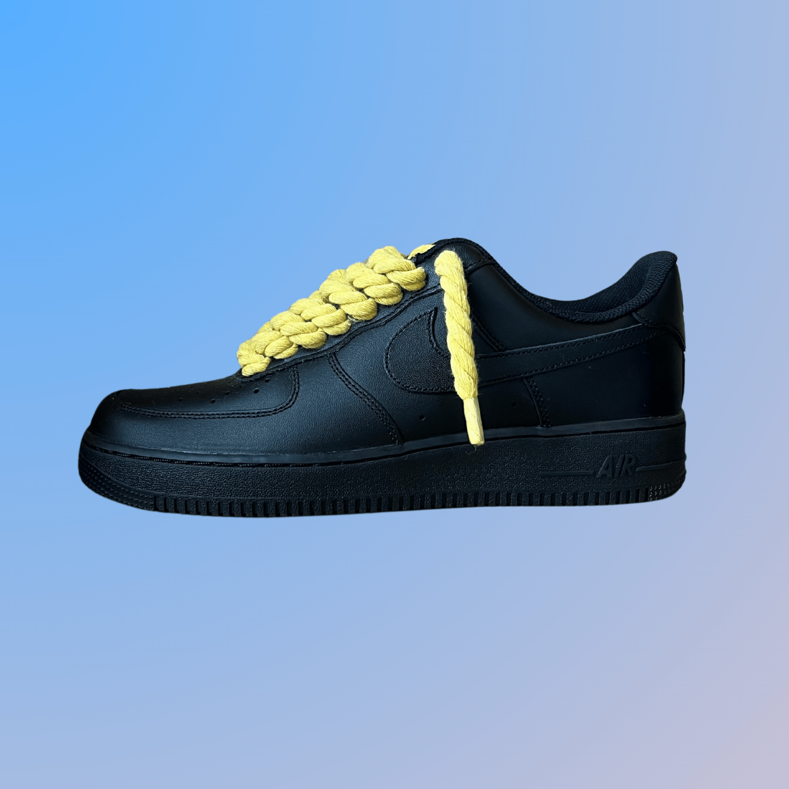 Nike Air Force 1 '07 Black Chunky Rope Lace (Yellow) (New)