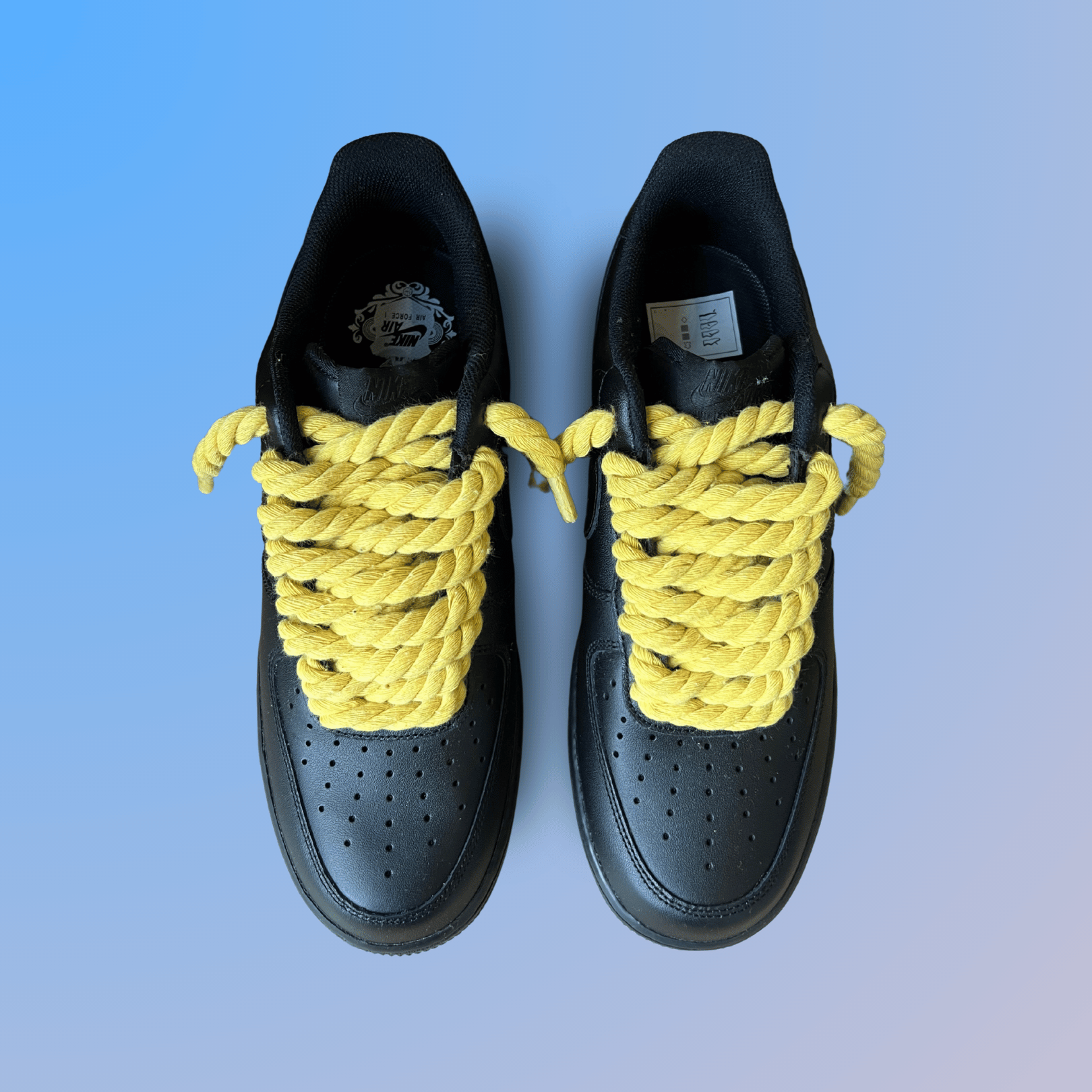 Nike Air Force 1 '07 Black Chunky Rope Lace (Yellow) (New)