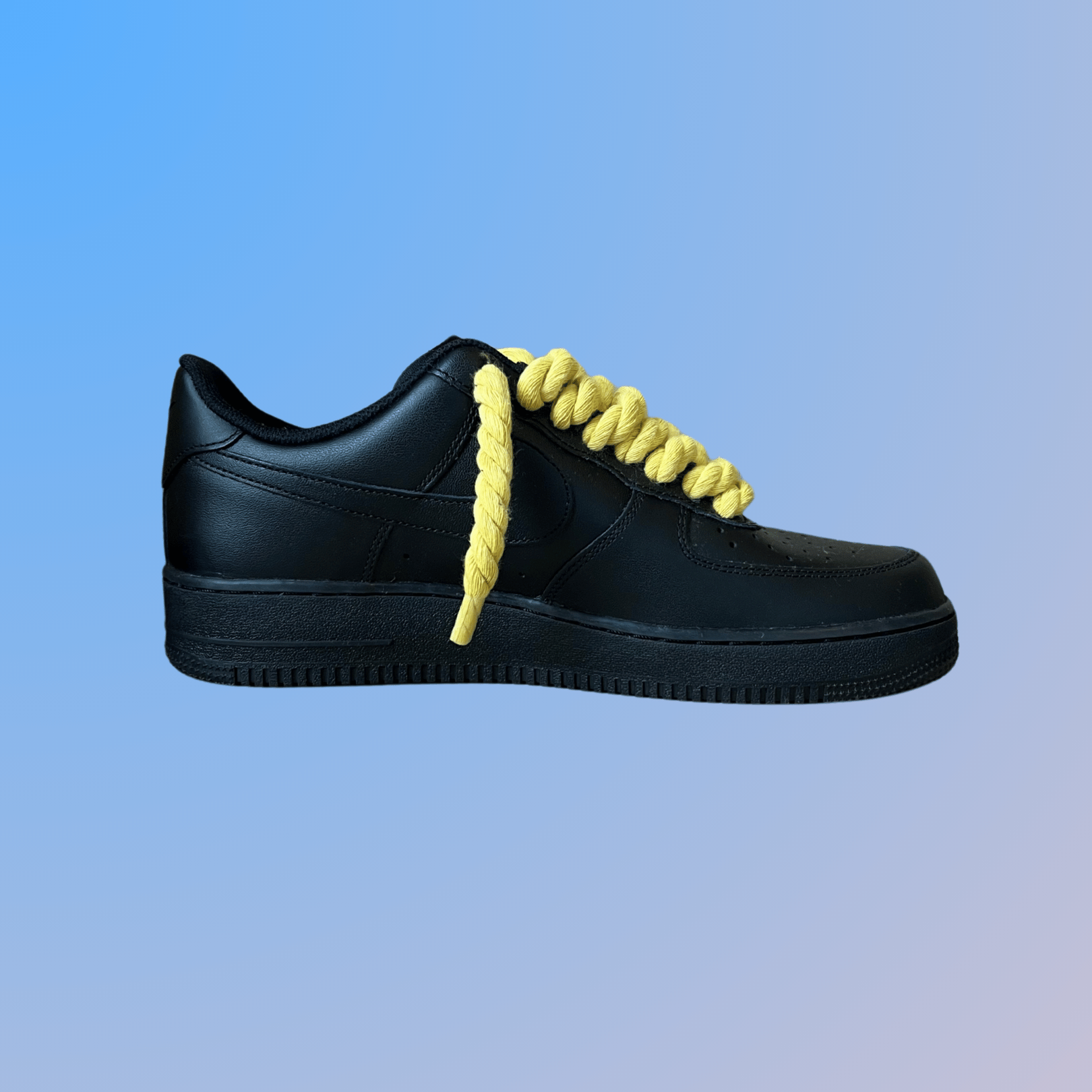 Nike Air Force 1 '07 Black Chunky Rope Lace (Yellow) (New)