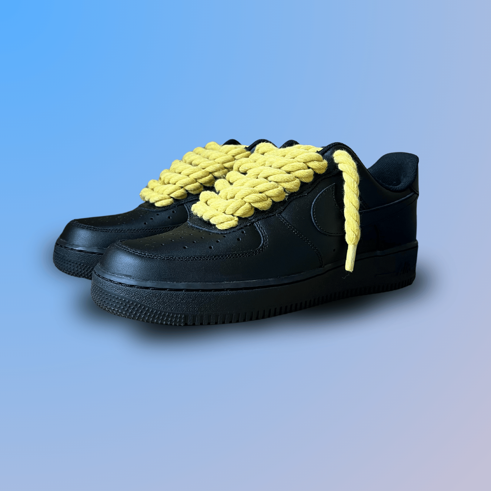 Nike Air Force 1 '07 Black Chunky Rope Lace (Yellow) (New)