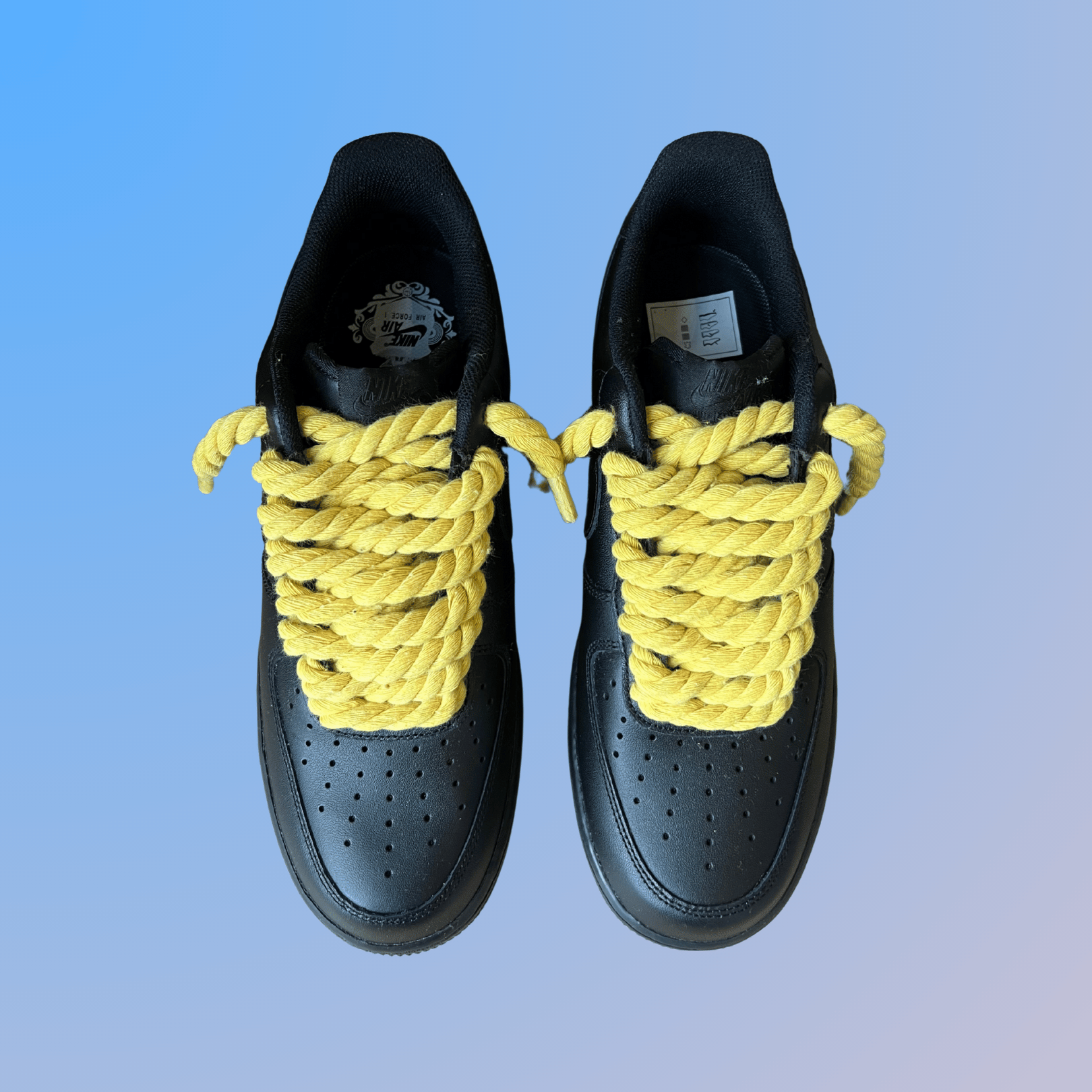 Nike Air Force 1 '07 Black Chunky Rope Lace (Yellow) (New)