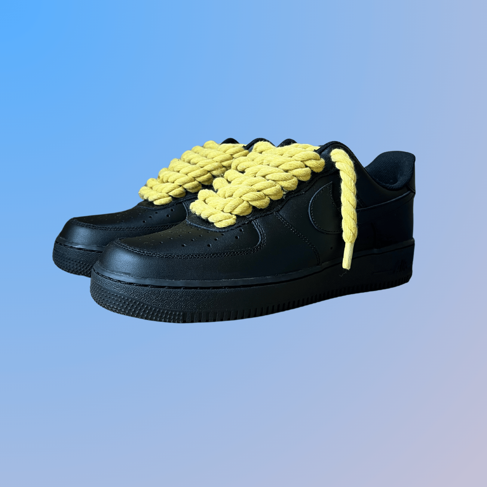 Nike Air Force 1 '07 Black Chunky Rope Lace (Yellow) (New)