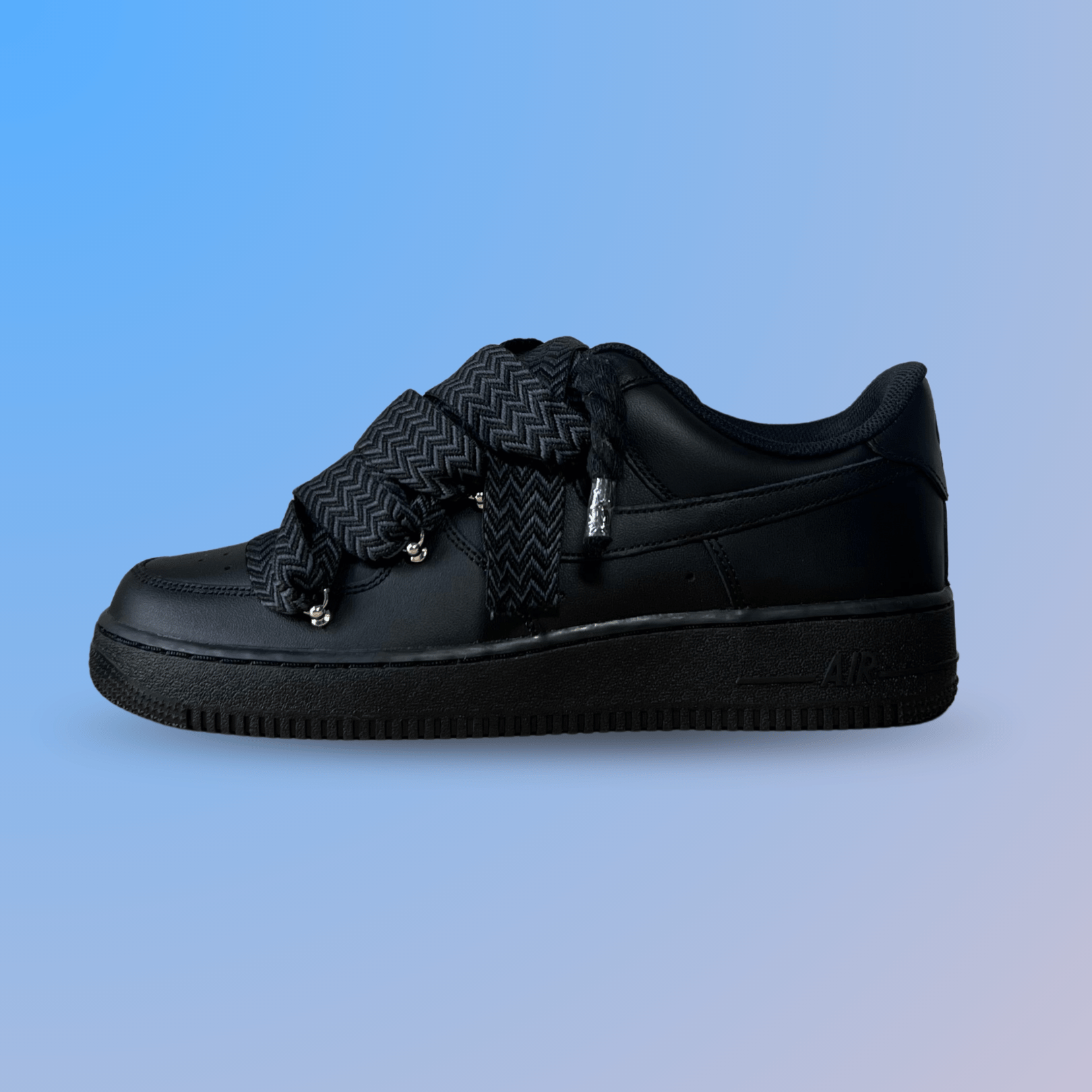 Nike Air Force 1 Black Lanvin Rope Lace Pure Black