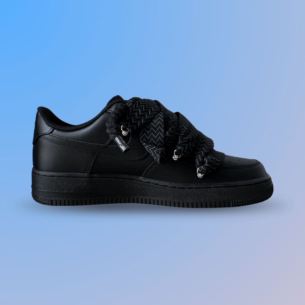 Nike Air Force 1 Black Lanvin Rope Lace Pure Black