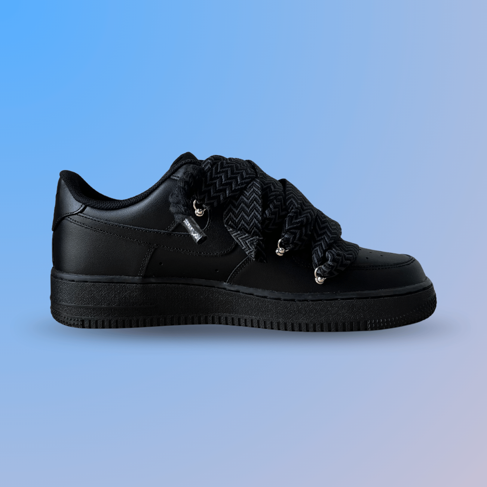 Nike Air Force 1 Black Lanvin Rope Lace Pure Black
