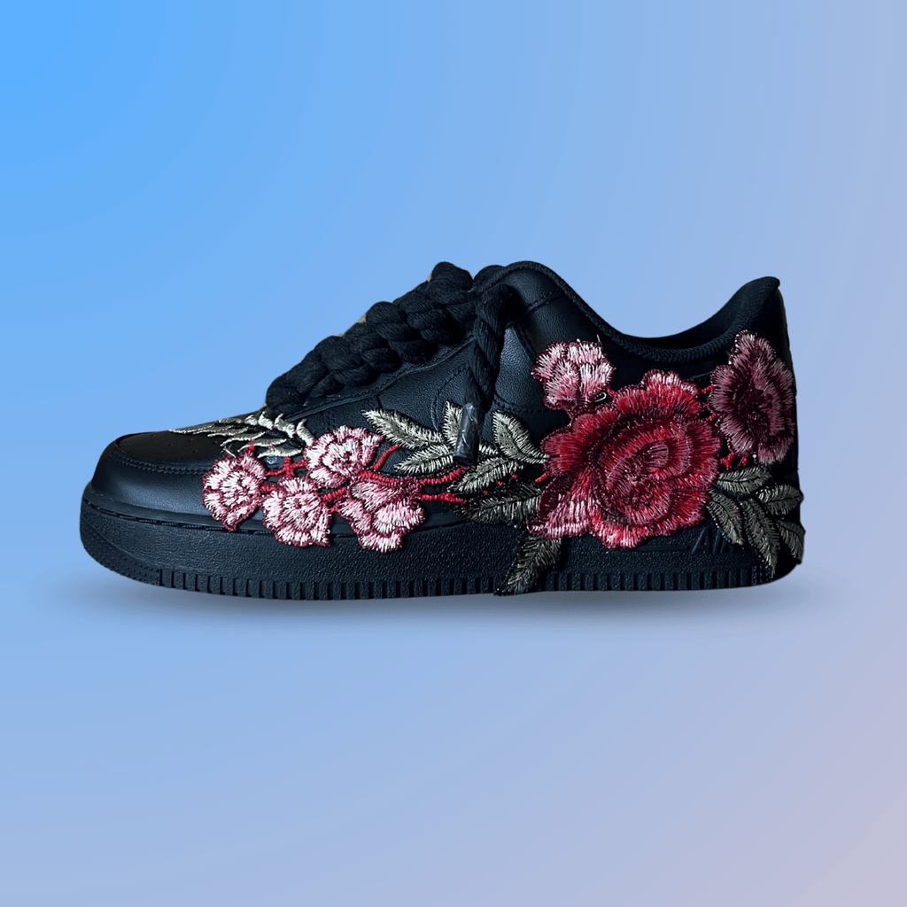 Nike Air Force 1 '07 Black Chunky Rope Lace Rose