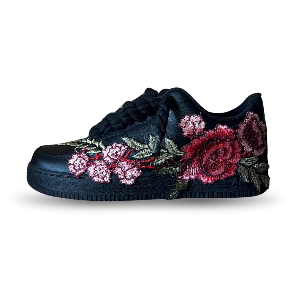 Nike Air Force 1 '07 Black Chunky Rope Lace Rose