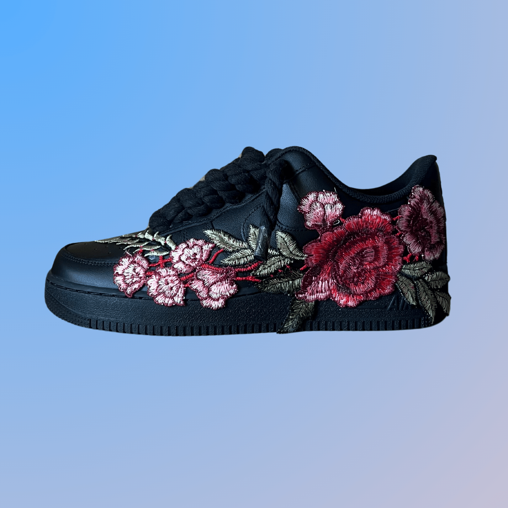 Nike Air Force 1 '07 Black Chunky Rope Lace Rose
