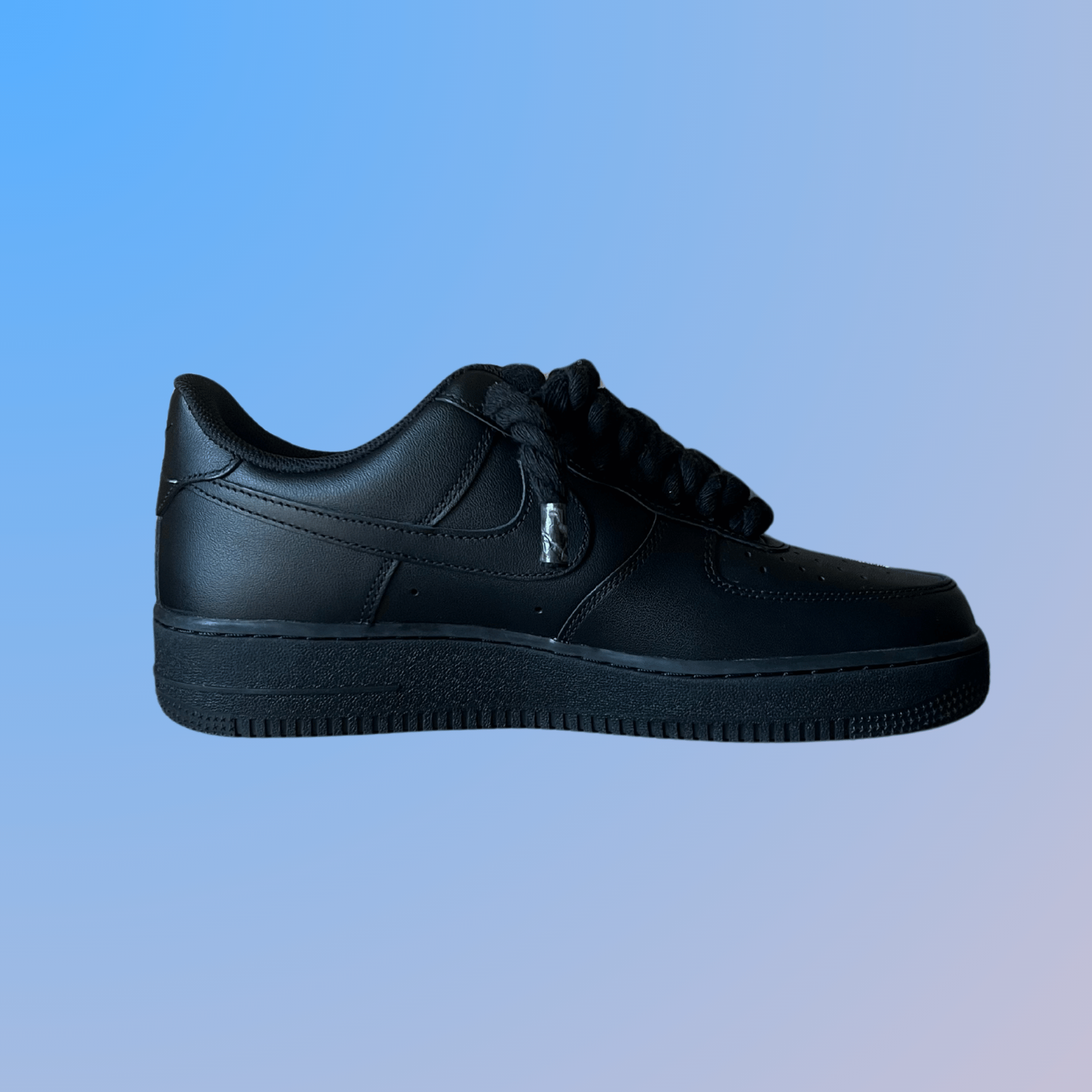 Nike Air Force 1 '07 Black Chunky Rope Lace Rose