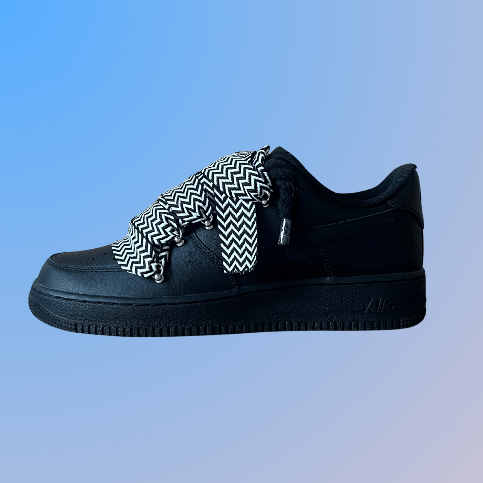 Nike Air Force 1 Black Lanvin Rope Lace (Black White)