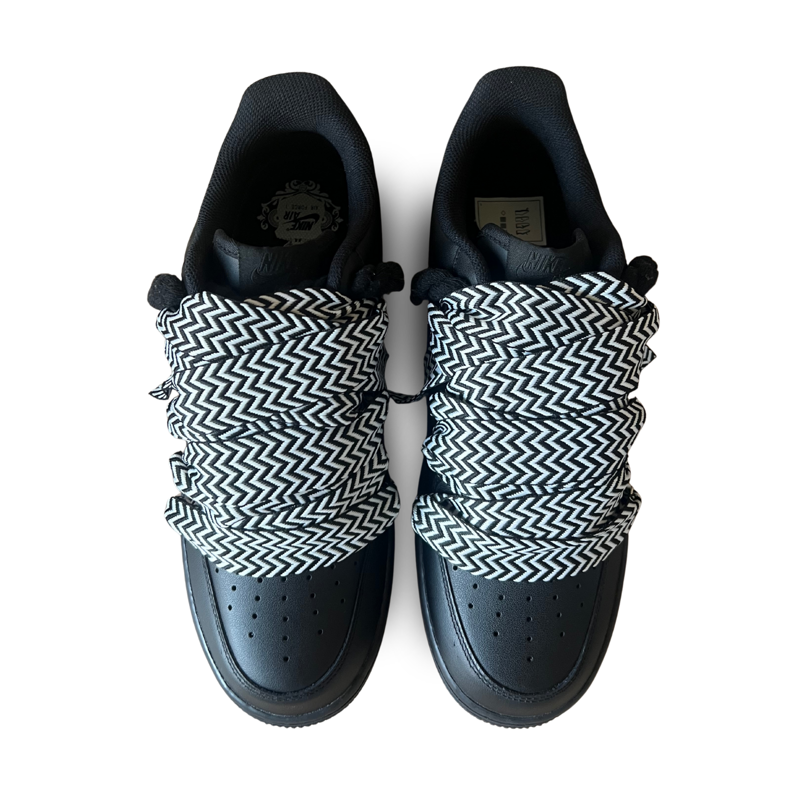 Nike Air Force 1 Black Lanvin Rope Lace (Black White) (új)