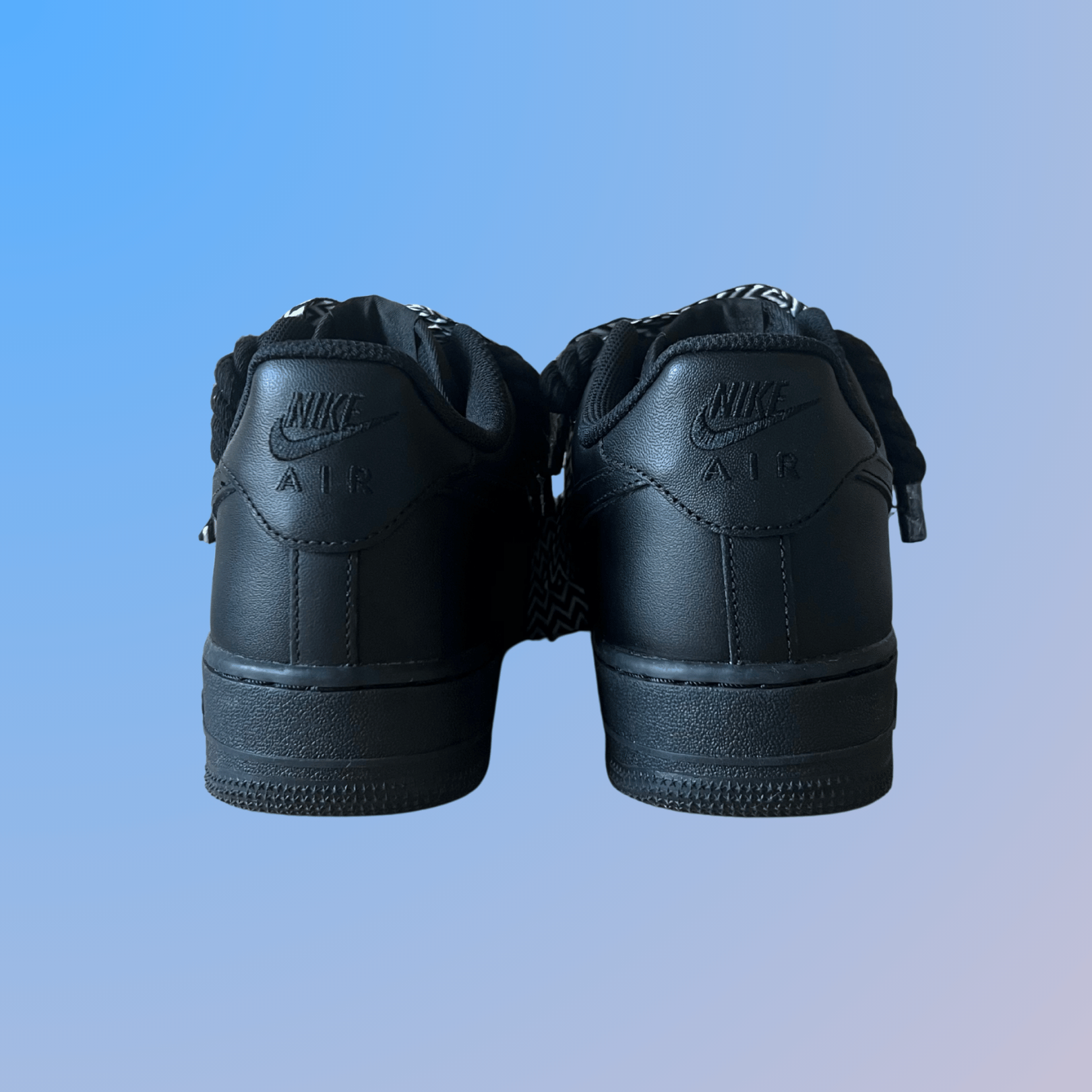 Nike Air Force 1 Black Lanvin Rope Lace Black White