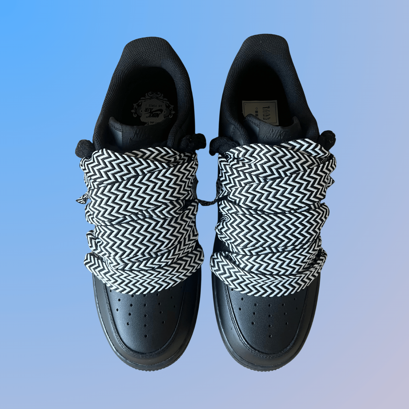 Nike Air Force 1 Black Lanvin Rope Lace (Black White)
