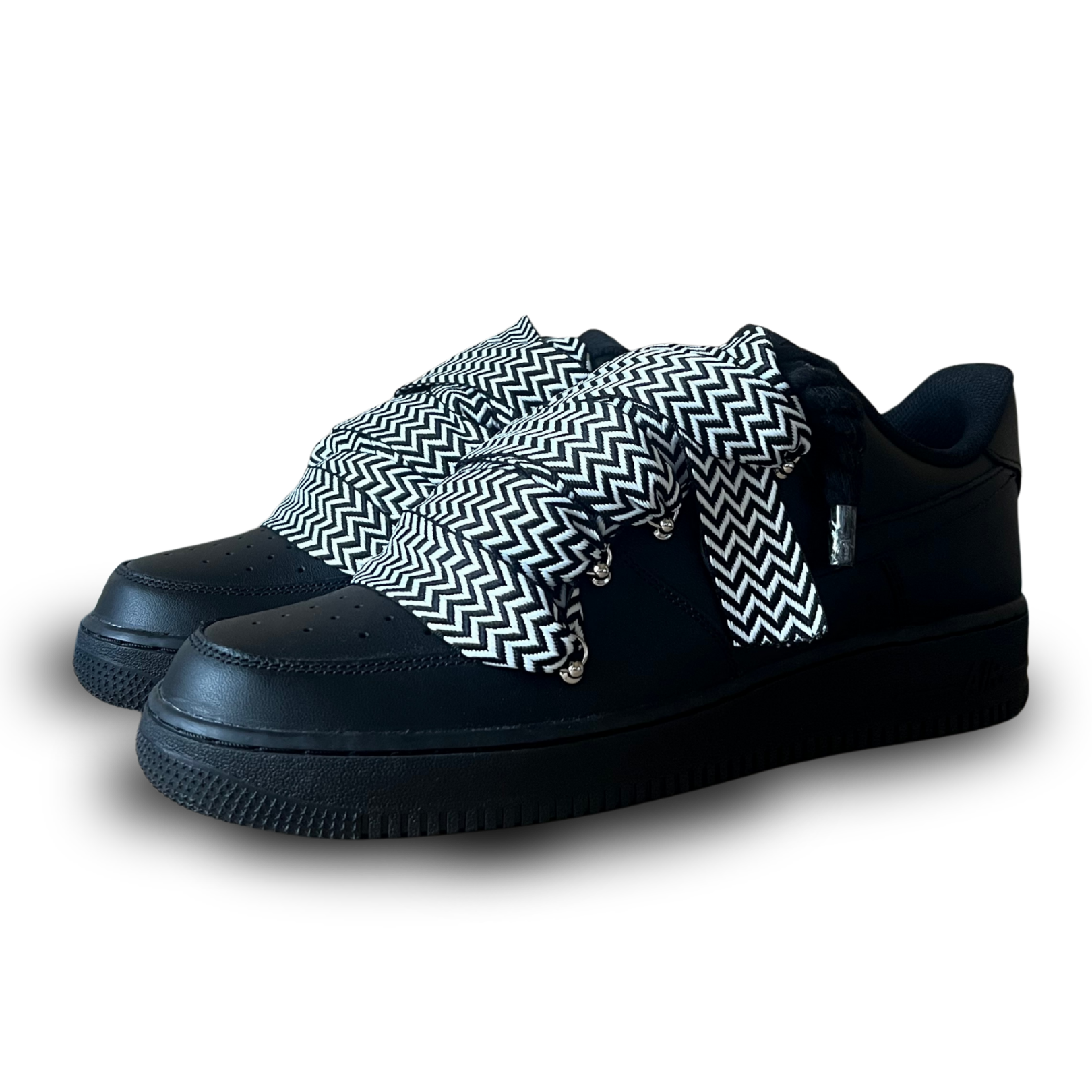 Nike Air Force 1 Black Lanvin Rope Lace (Black White) (új)