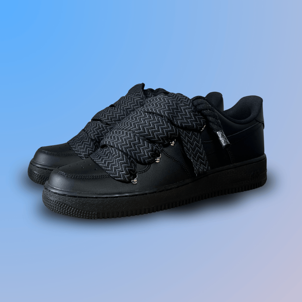 Nike Air Force 1 Black Lanvin Rope Lace Pure Black