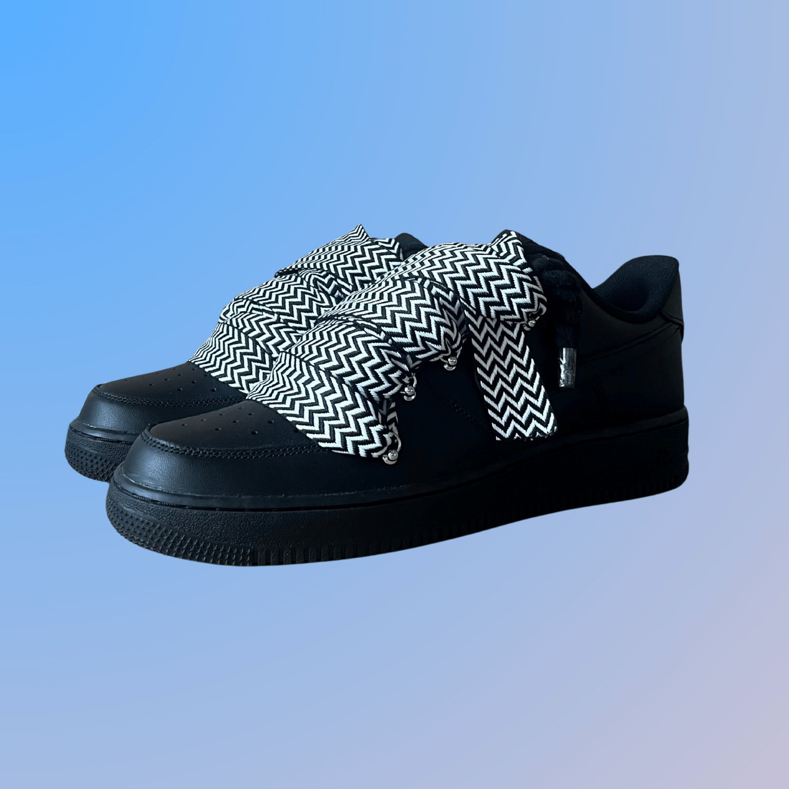 Nike Air Force 1 Black Lanvin Rope Lace (Black White)