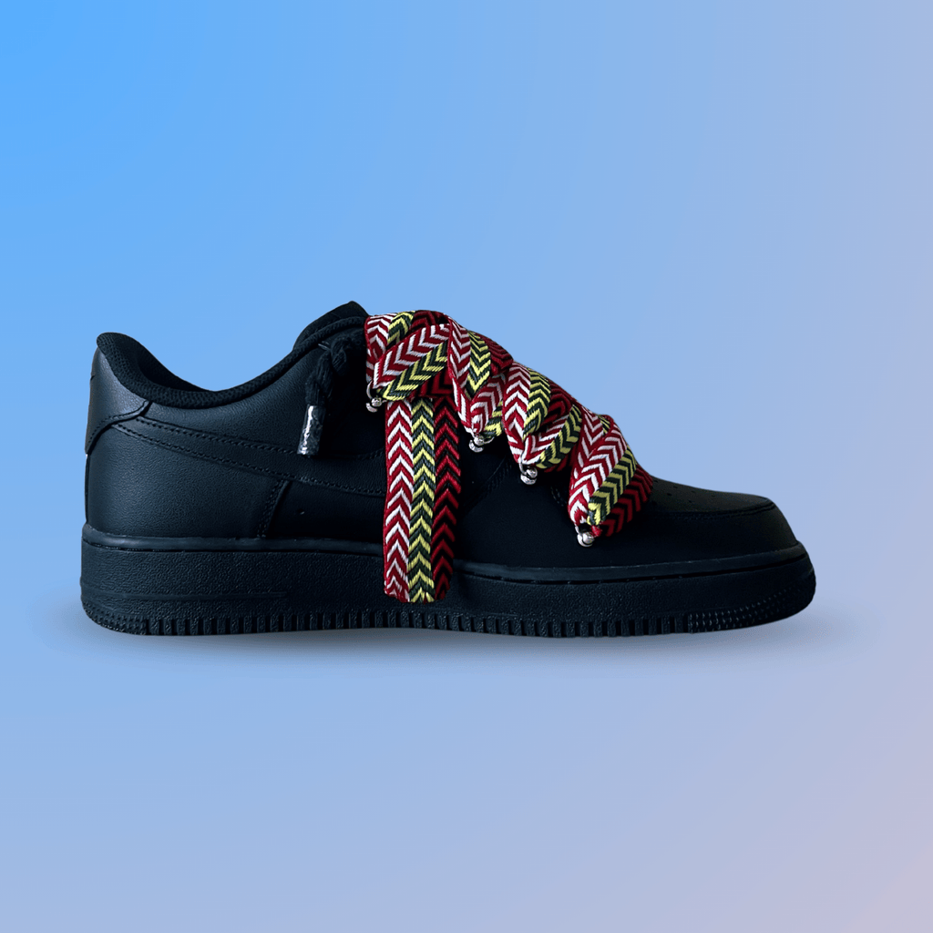 Nike Air Force 1 Black Lanvin Rope Lace Red Yellow