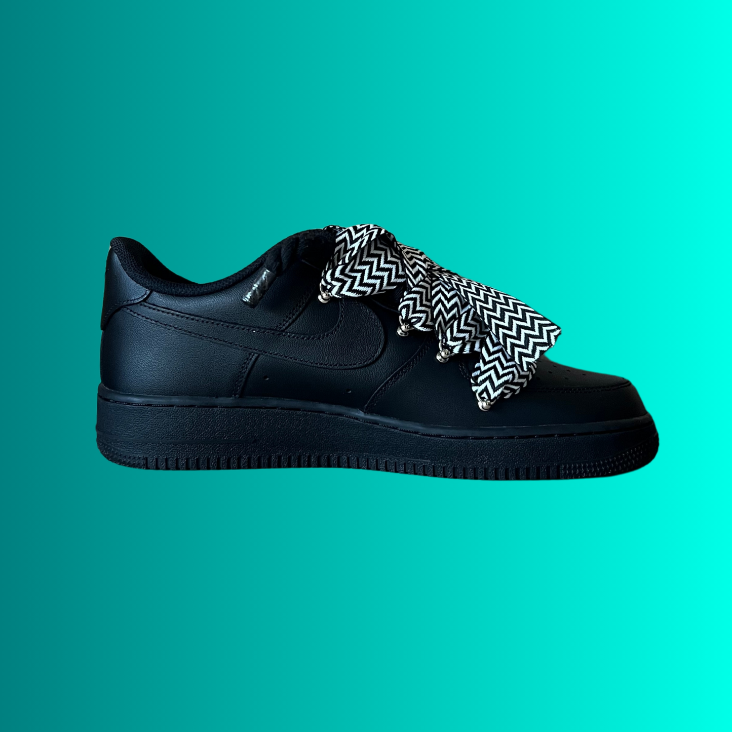 Nike Air Force 1 Black Lanvin Rope Lace (Black White) (új)