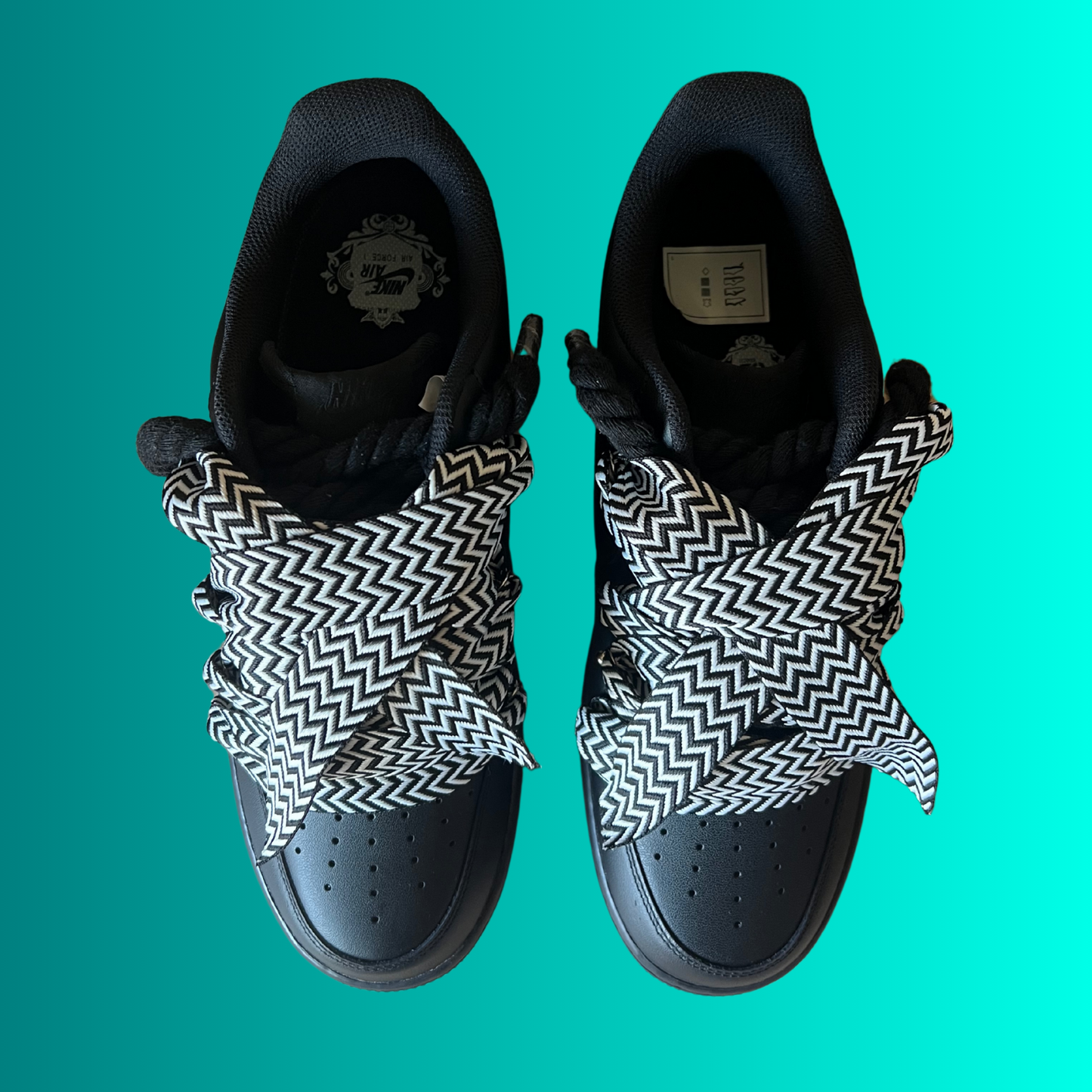 Nike Air Force 1 Black Lanvin Rope Lace (Black White) (új)