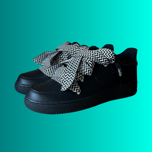 Nike Air Force 1 Black Lanvin Rope Lace (Black White) (új)