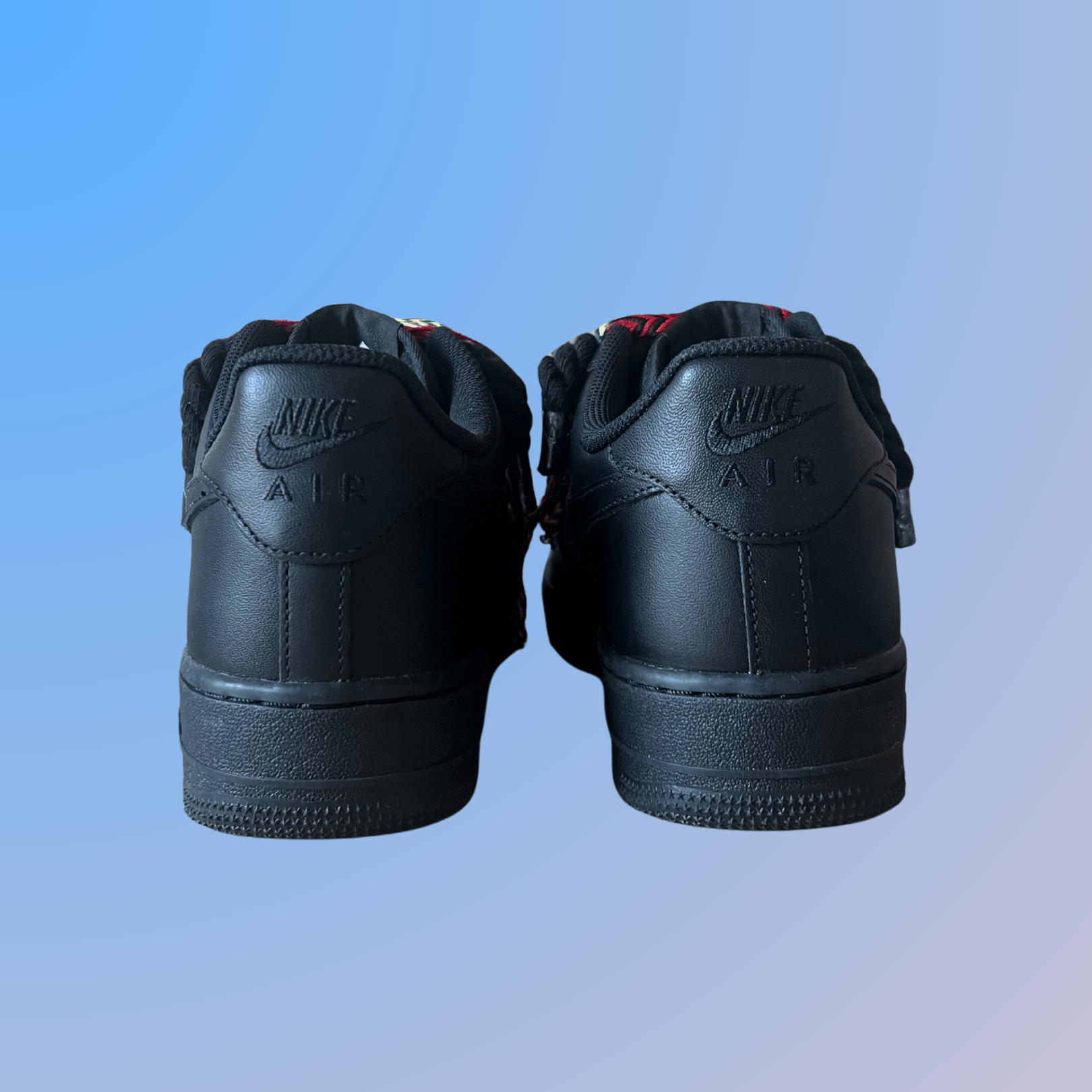 Nike Air Force 1 Black Lanvin Rope Lace (Red Yellow)