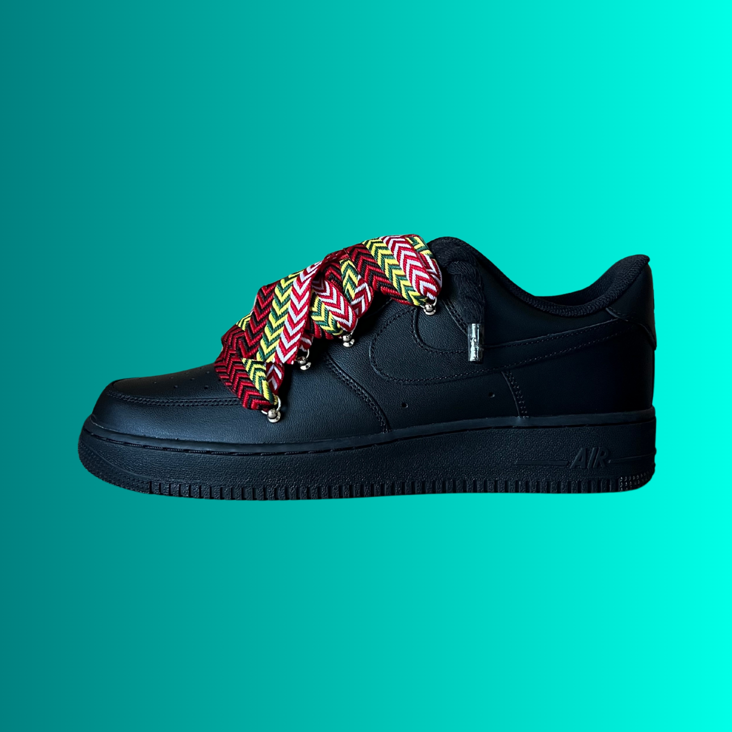 Nike Air Force 1 Black Lanvin Rope Lace (Red Yellow) (új)