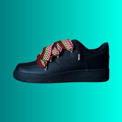 Nike Air Force 1 Black Lanvin Rope Lace (Red Yellow) (új)