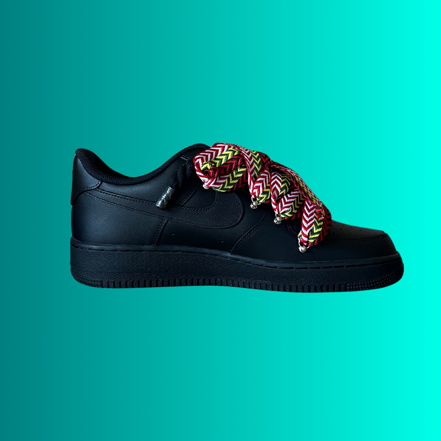 Nike Air Force 1 Black Lanvin Rope Lace (Red Yellow) (új)