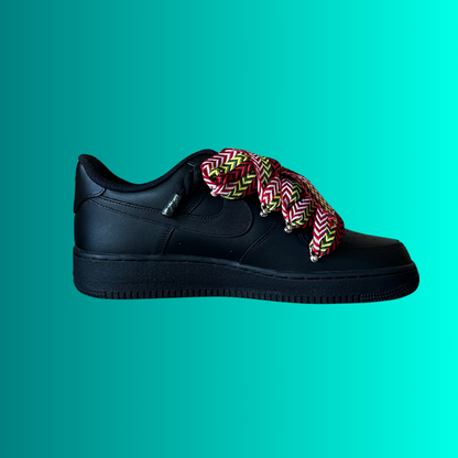 Nike Air Force 1 Black Lanvin Rope Lace (Red Yellow) (új)