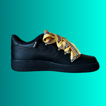 Nike Air Force 1 Black Lanvin Rope Lace (Yellow Blue) (új)