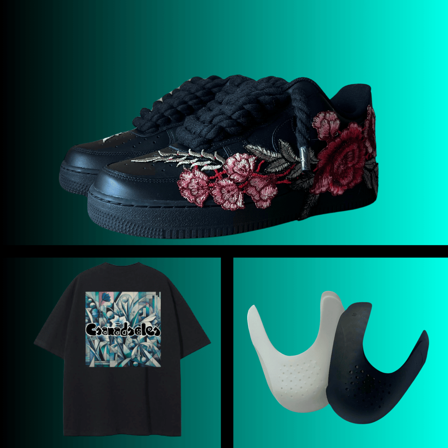 Black Rose Rope Lace Air Force Bundle