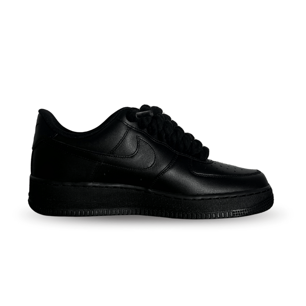 Nike Air Force 1 '07 Black Chunky Rope Lace White Rose
